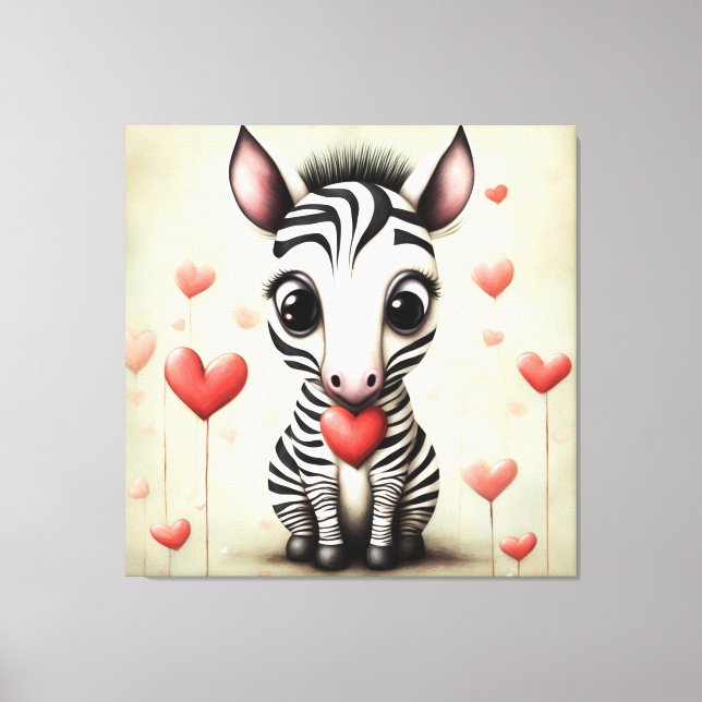 Zebra Kärlek 1 Canvastryck (Framsida)