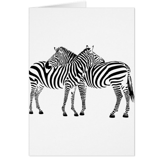 Zebra Kärlek Hälsningskort (Framsidan)
