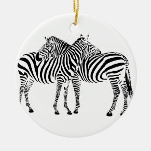 Zebra Kärlek Julgransprydnad Keramik