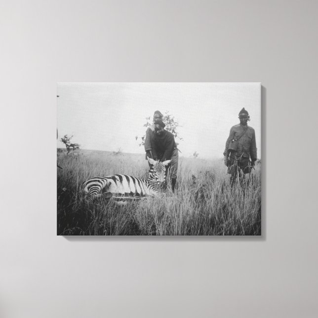 Zebra Killby Natives in Afrika Photograph Canvastryck (Framsida)