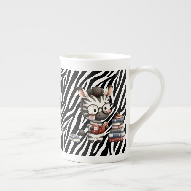 Zebra Läsböcker. Benporslin Mugg (Höger)