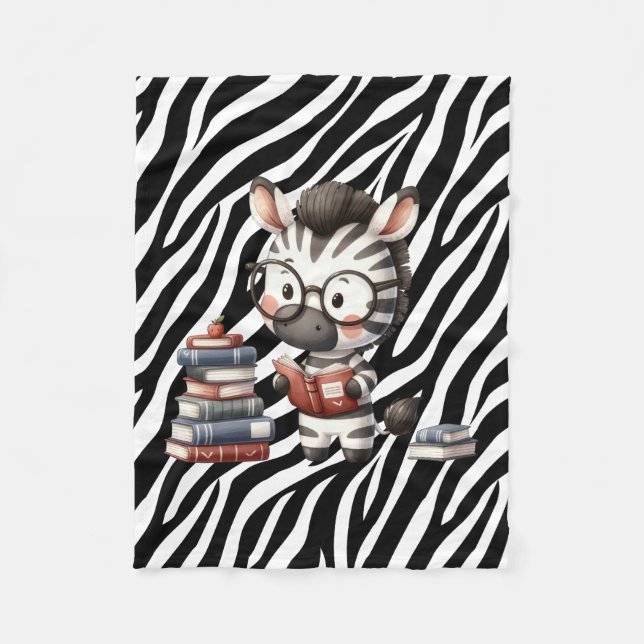 Zebra Läsböcker. Fleecefilt (Framsidan)
