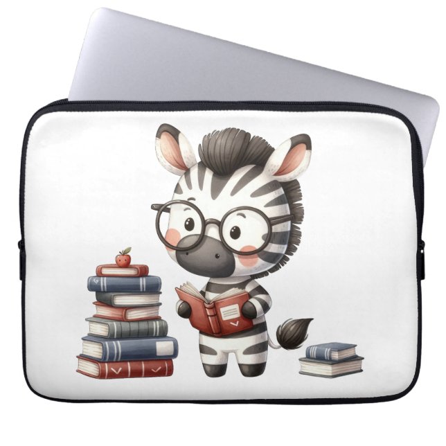 Zebra Läsböcker. Laptop Fodral (Framsidan)