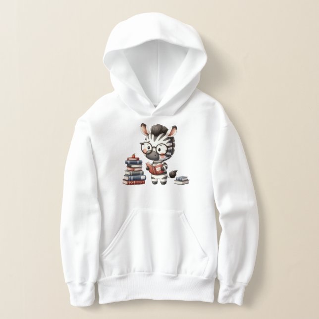 Zebra-läsning bokar - Back to school T Shirt (Laydown)