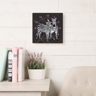 Zebra Lek Fyrkantig Klocka