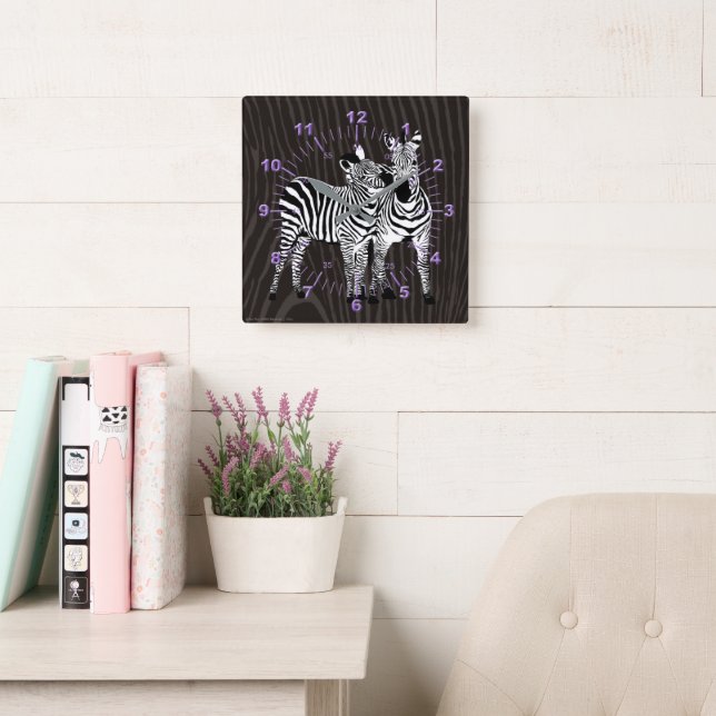 Zebra Lek Fyrkantig Klocka (Läsesal)