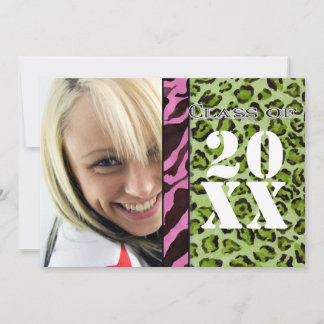 Zebra Leopard Print, Studenten-meddelande Inbjudningar