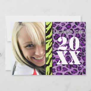 Zebra Leopard Print, Studenten-meddelande Inbjudningar