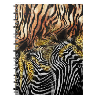 Zebra Leopard Skin Mixed Mönster Anteckningsbok