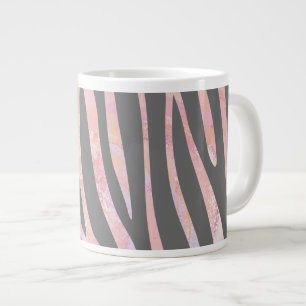 Zebra Light Grått and Rosa Print Jumbo Mugg