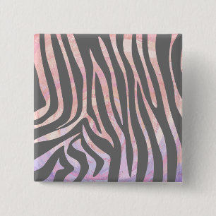 Zebra Light Grått and Rosa Print Knapp