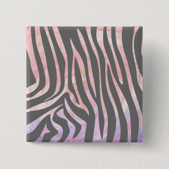Zebra Light Grått and Rosa Print Knapp (Framsida)