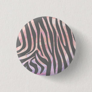 Zebra Light Grått and Rosa Print Knapp