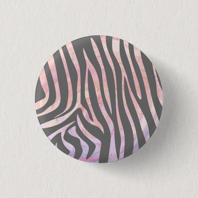 Zebra Light Grått and Rosa Print Knapp (Framsida)
