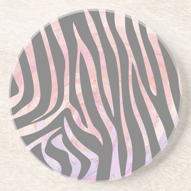 Zebra Light Grått and Rosa Print Underlägg (Framsidan)