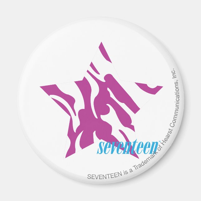 Zebra Lila 4 Magnet (Framsidan)