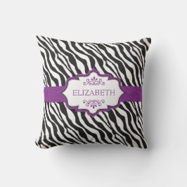 Zebra Lila Ribbon MoJo Pillow Kudde