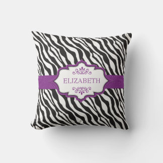 Zebra Lila Ribbon MoJo Pillow Kudde