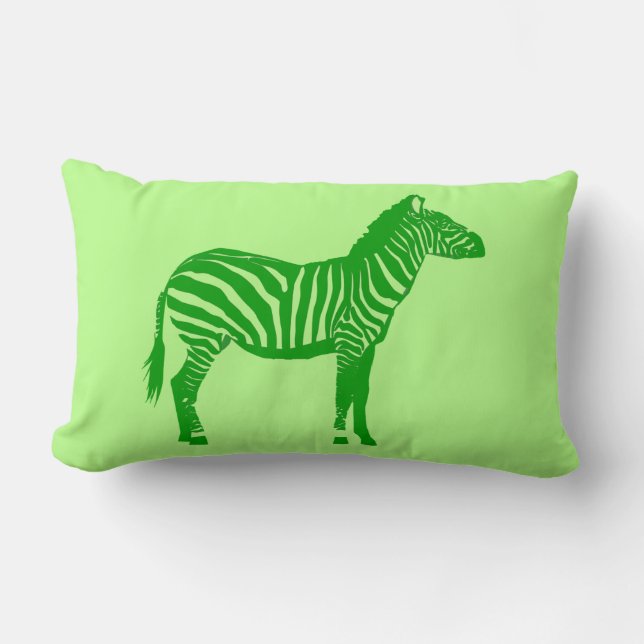 Zebra - Lime Green-skuggor Lumbarkudde (Framsida)