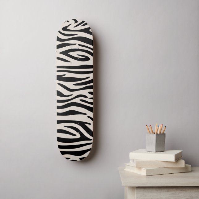 Zebra Linjer Mönster Mini Skateboard Bräda 18,5 Cm (Väggkonst)