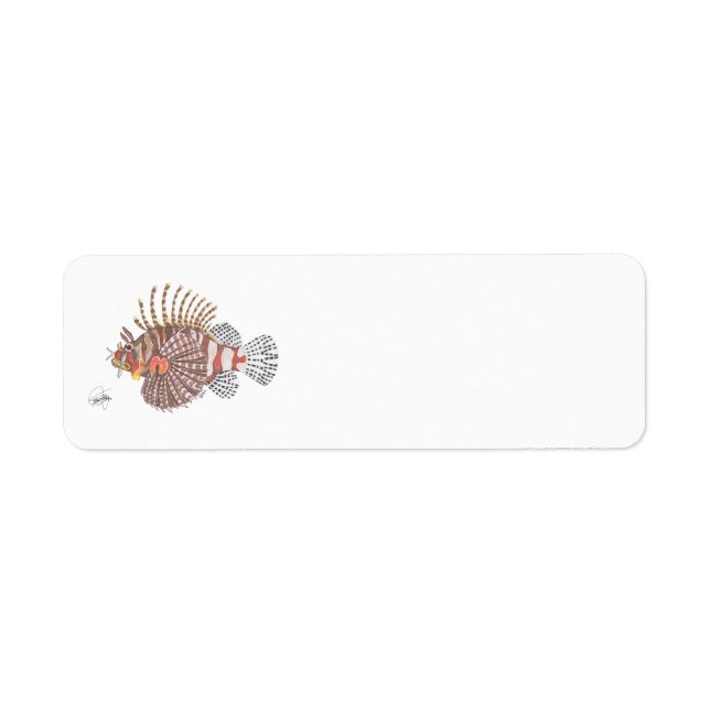 ZEBRA LIONFISH RETURADRESS ETIKETT (Framsidan)