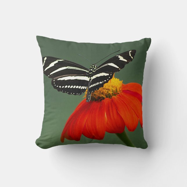 Zebra Longwing Butterfly Dekorativ kudde (Framsida)