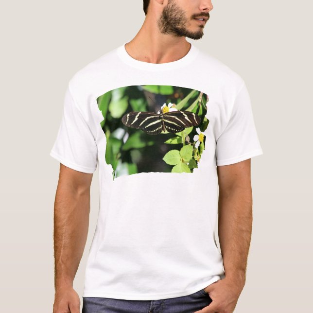 Zebra Longwing Butterfly T Shirt (Framsida)