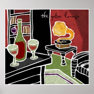 Zebra Lounge Poster