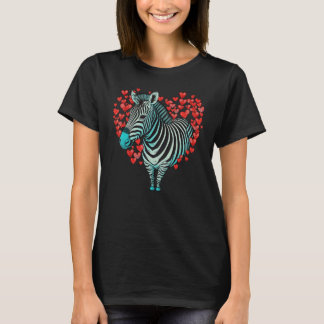Zebra Love Heart for Valentines Day on Zebra  3 T Shirt