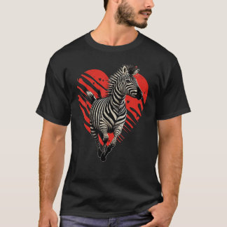 Zebra Love Heart for Valentines Day on Zebra  4 T Shirt