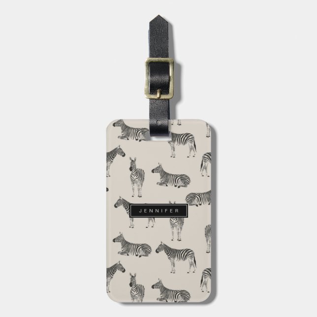 Zebra Luggage Tags Bagagebricka (Vertikal Framsida)