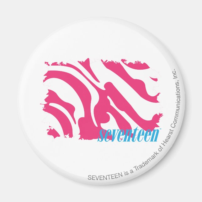 Zebra Magenta 3 Magnet (Framsidan)