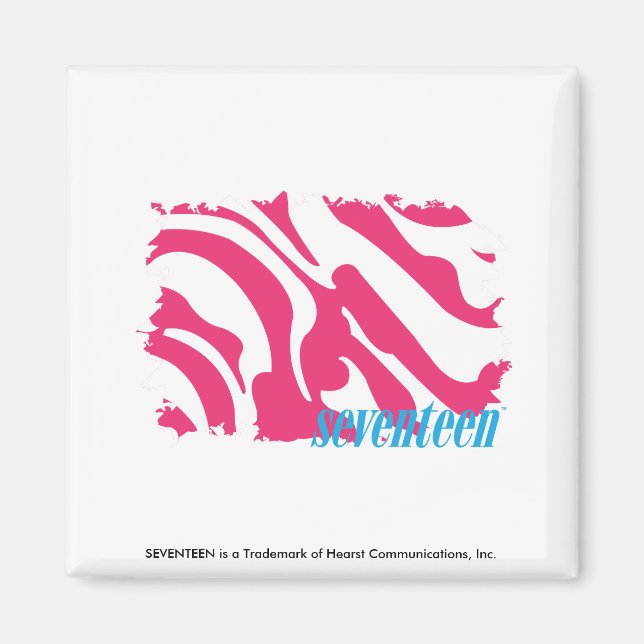 Zebra Magenta 3 Magnet (Framsidan)