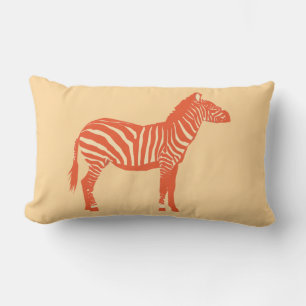 Zebra - Mandarin och lätt orange Lumbarkudde