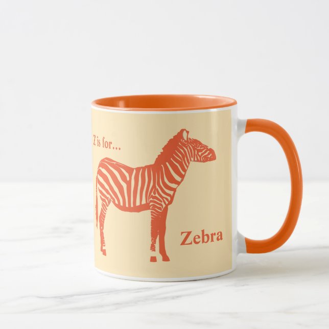 Zebra - Mandarin och lätt orange Mugg (Höger)