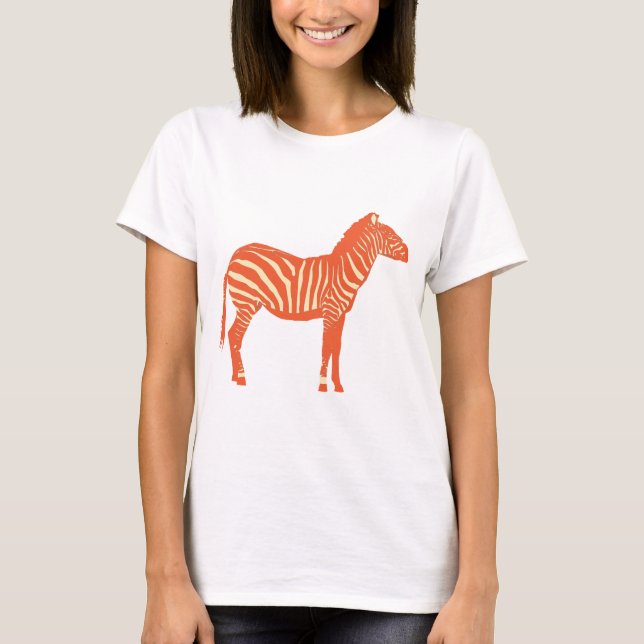 Zebra - Mandarin och lätt orange T Shirt (Framsida)