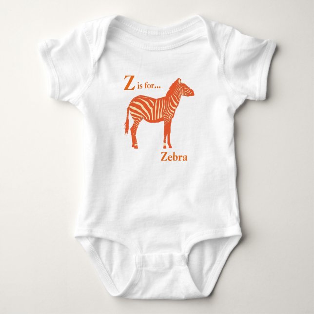 Zebra - Mandarin och lätt orange Tee Shirt (Framsida)
