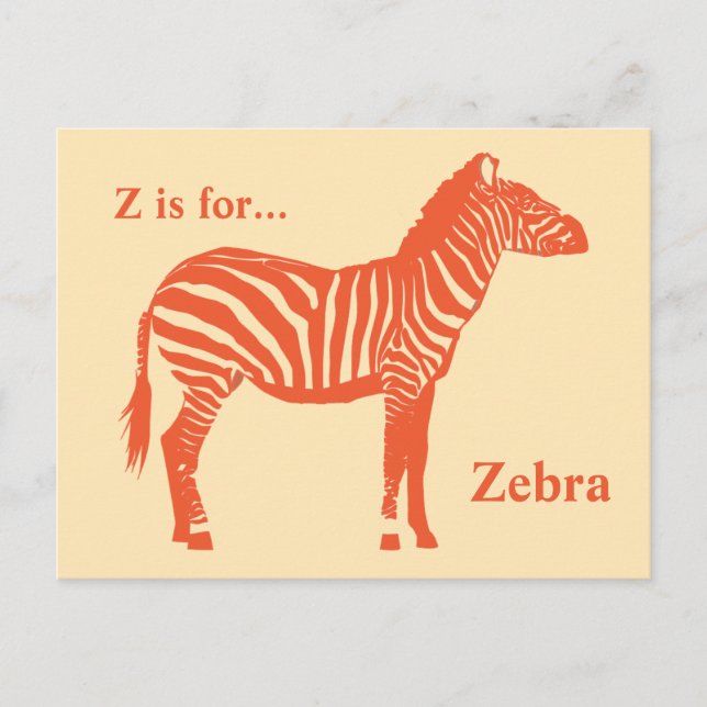 Zebra - Mandarin och ljust orange Vykort (Framsida)