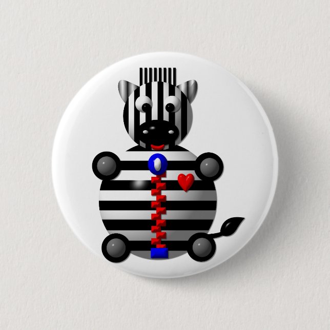 Zebra med dragkedja knapp (Framsida)