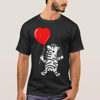 Zebra med Heart Balloon Valentines day Zebra T Shirt