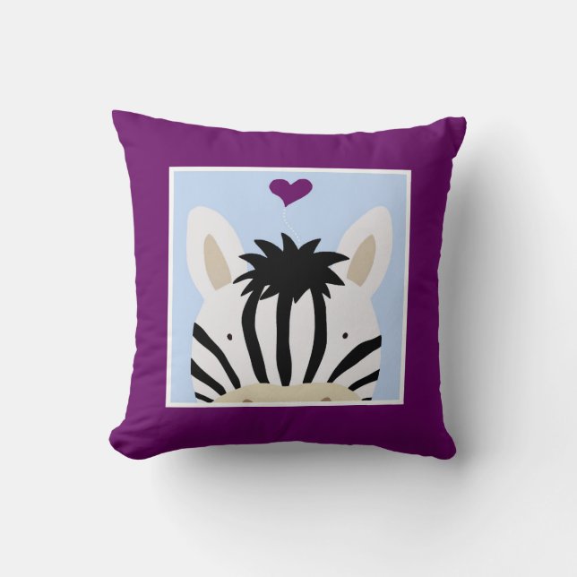 Zebra med Heart Kudde (Framsida)