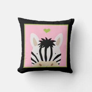 Zebra med Heart Kudde