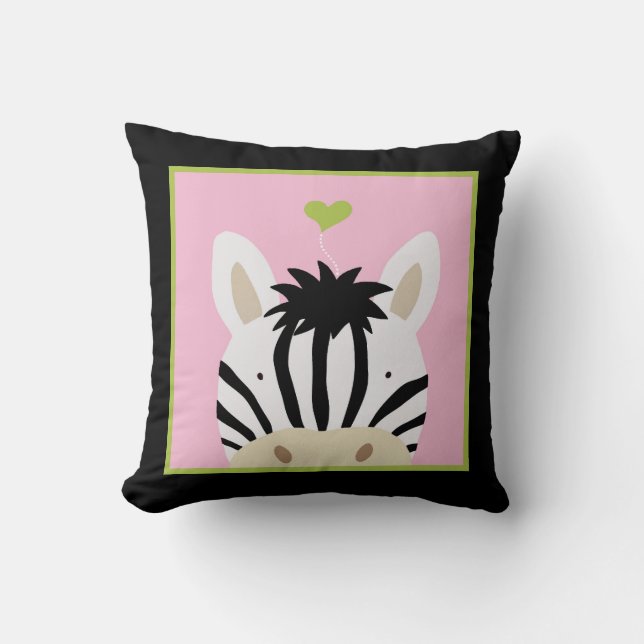 Zebra med Heart Kudde (Framsida)
