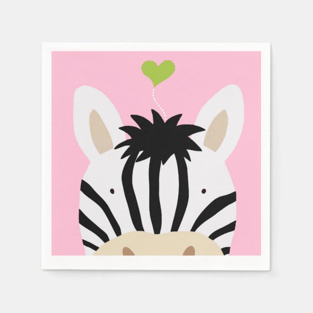 Zebra med Heart Pappersservett (Framsidan)