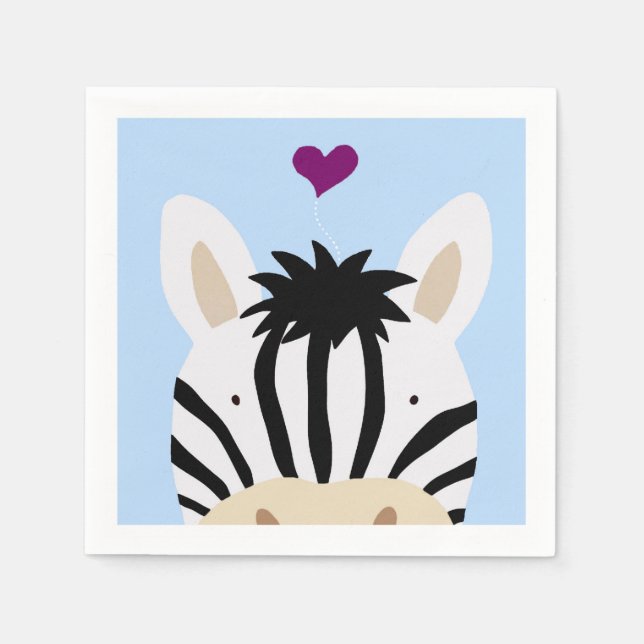 Zebra med Heart Pappersservett (Framsidan)