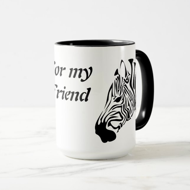 Zebra med Twisted Black Rand Mugg (Framsida höger)