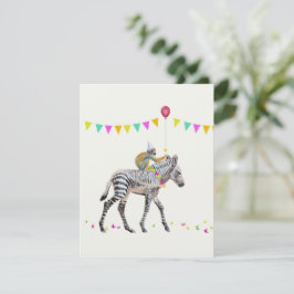 Zebra Monkey balloon party Antwoordkaart OSA Kort