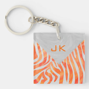 Zebra Monogram Orange och White