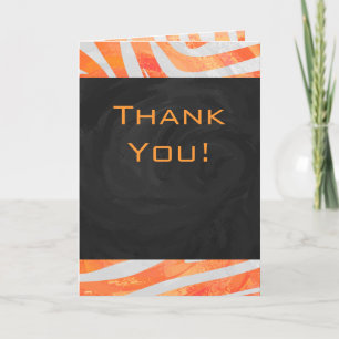 Zebra Monogram Orange och White Kort