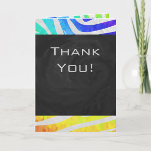 Zebra Monogram Rainbow och White Print Kort